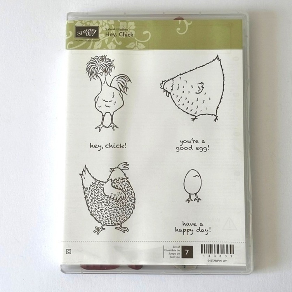 Stampin Up! Hey Chick Rubber Stamp Set Cling‎ Stamp Chicken Hen Humour